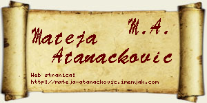 Mateja Atanacković vizit kartica
